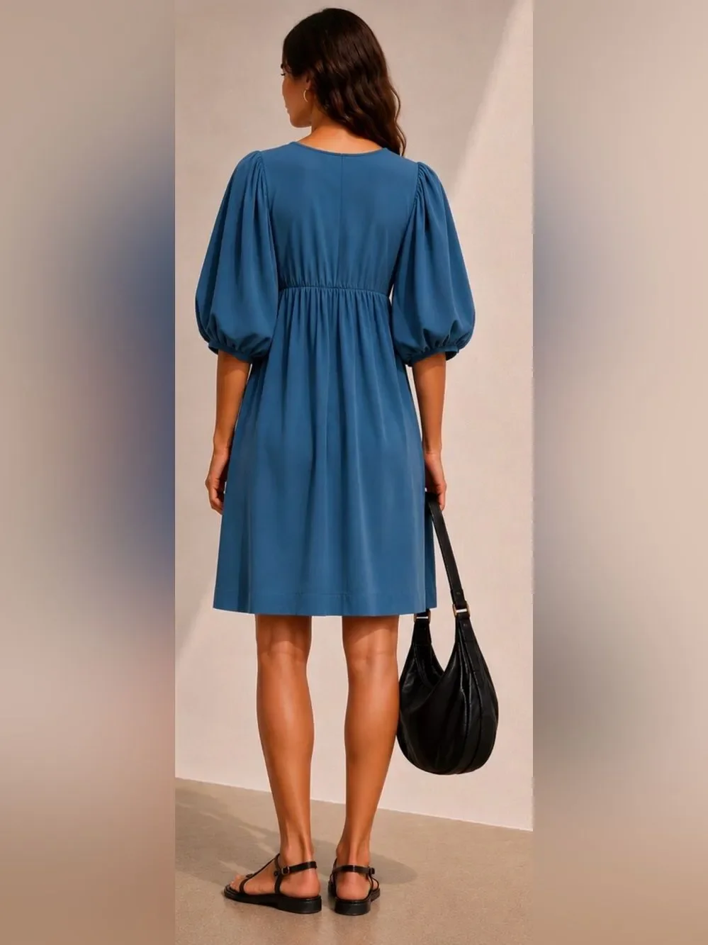 Max & Cleo Empire Waist Balloon Sleeve Dress